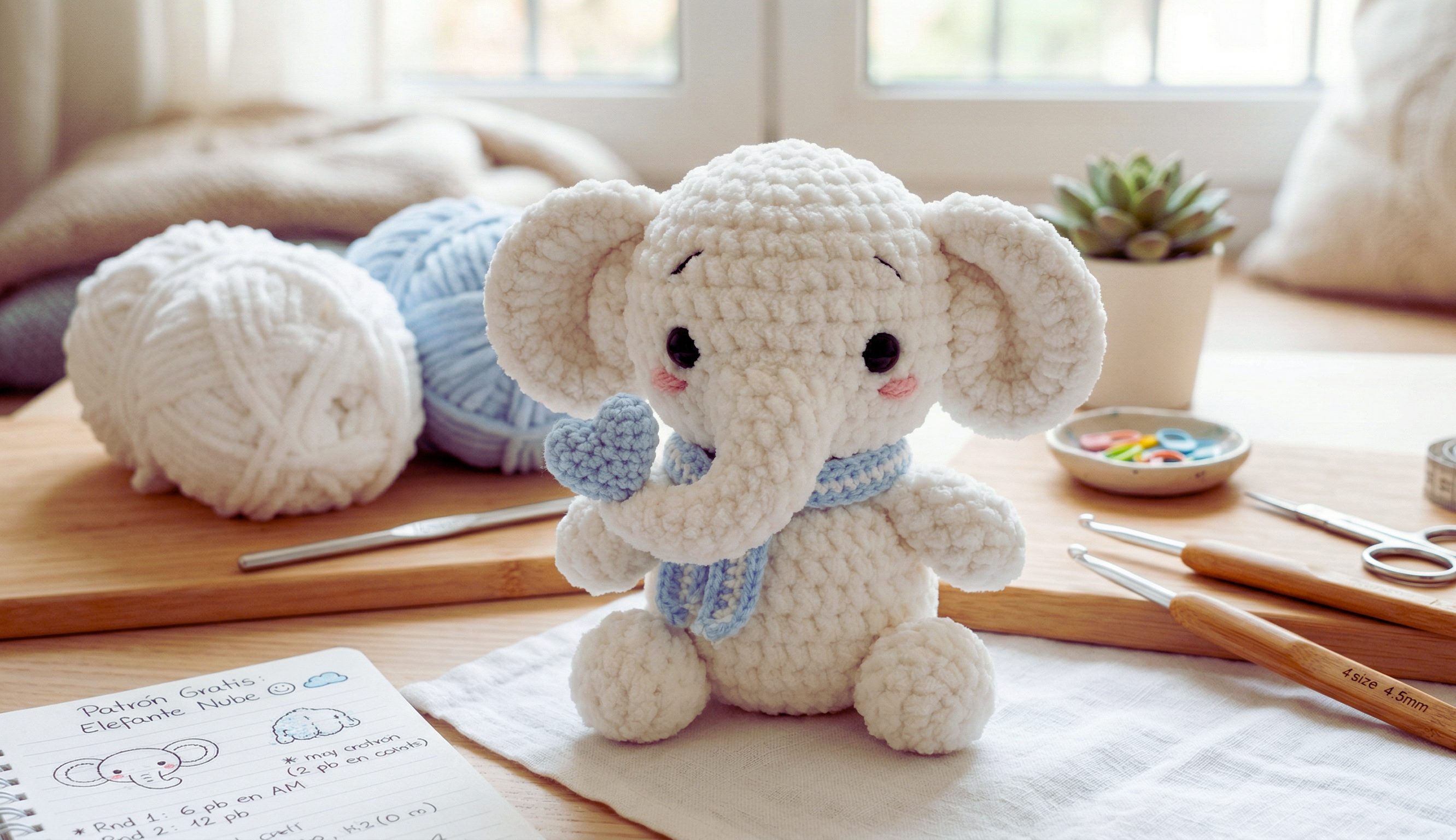 Este pequeño elefante no es solo un adorno; es el resultado de horas de paciencia y amor, diseñado para evocar esa nostalgia de lo hecho a mano y la pureza de los sueños más dulces. 