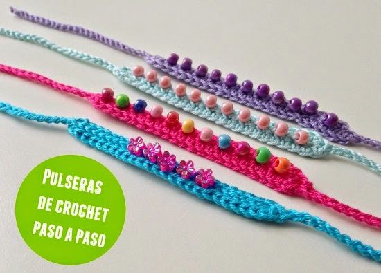 Pulseras a crochet a paso