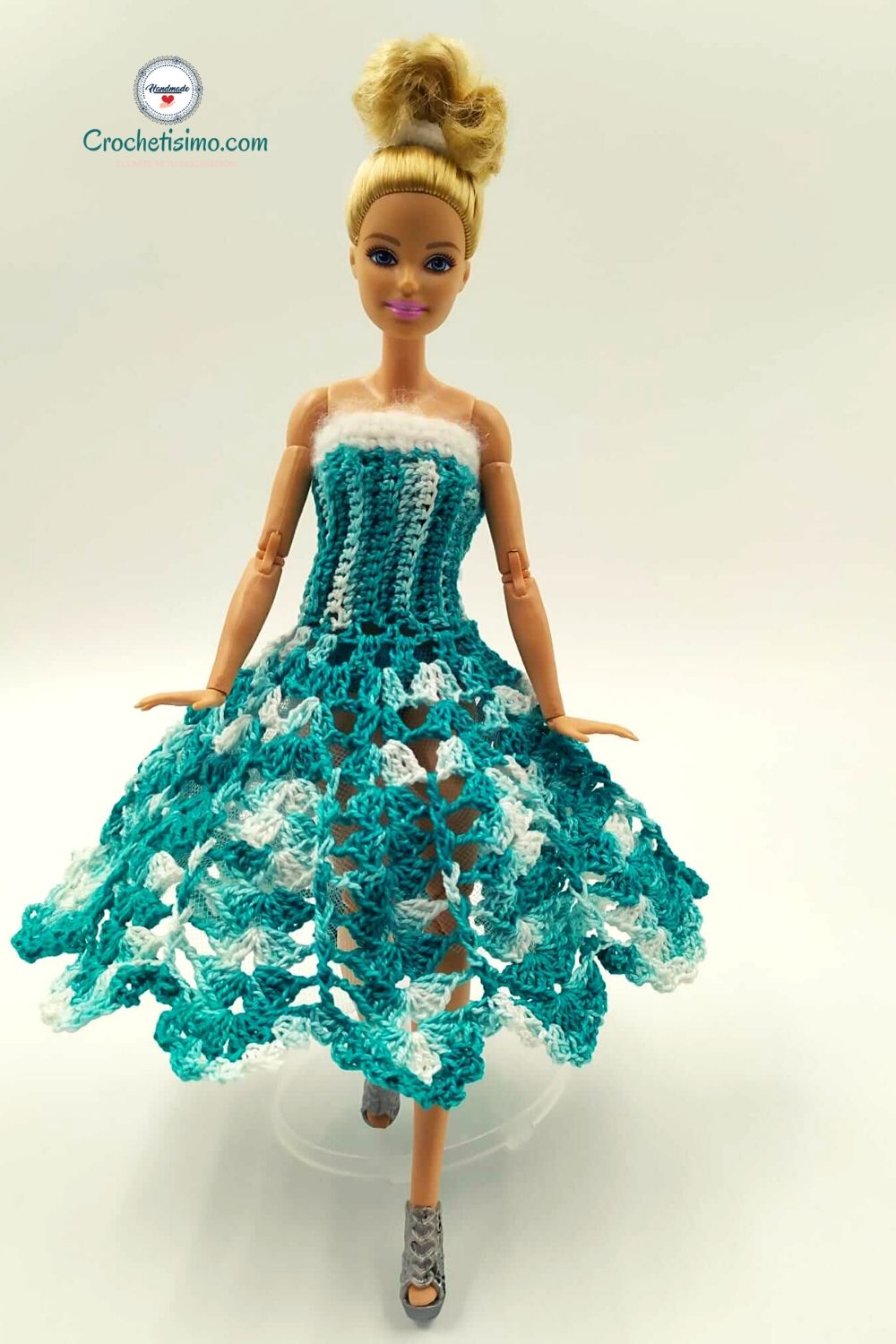 Vestido Espuma de Mar crochet muñeca Barbie Crochetisimo