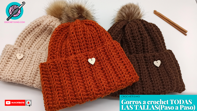 GORROS A CROCHET Para Mujer paso a paso 