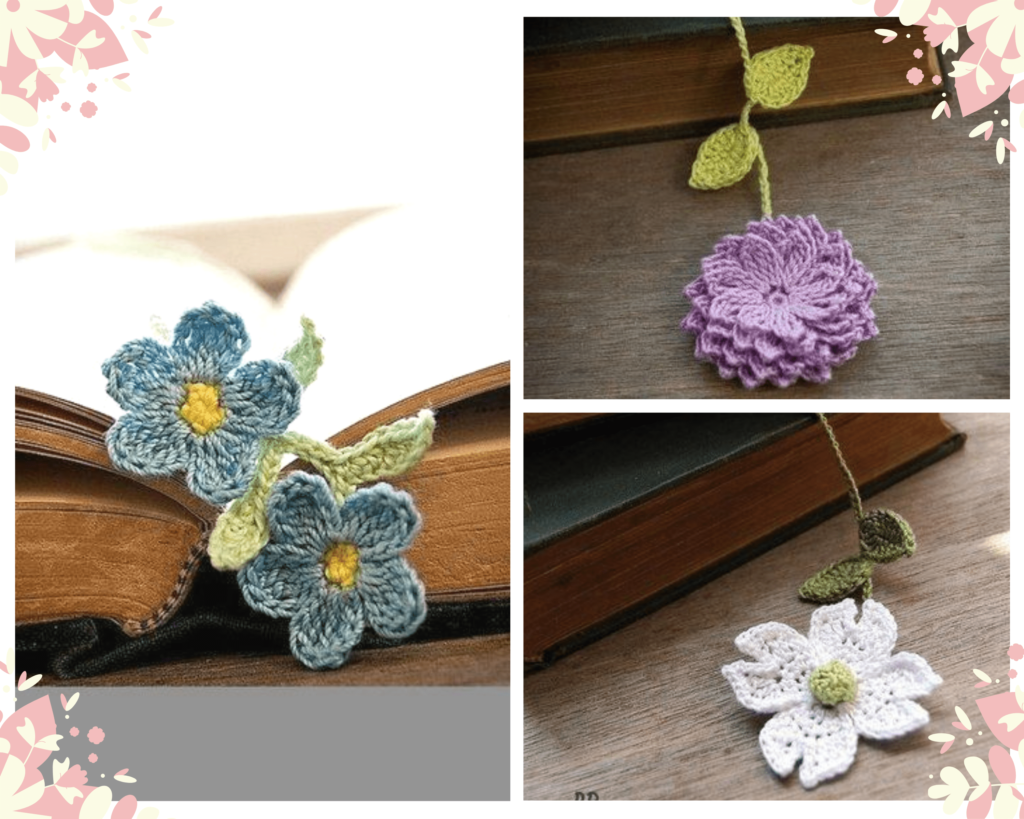 3 Hermosos marcadores de libros en Flores a crochet - Crochetisimo
