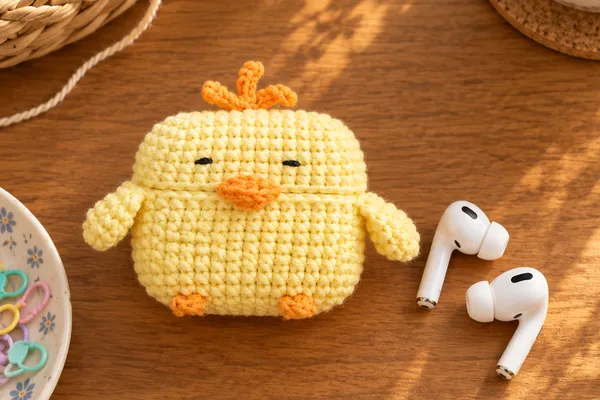 Funda para Auriculares Pollito a Crochet VIRAL! Patrón Gratis