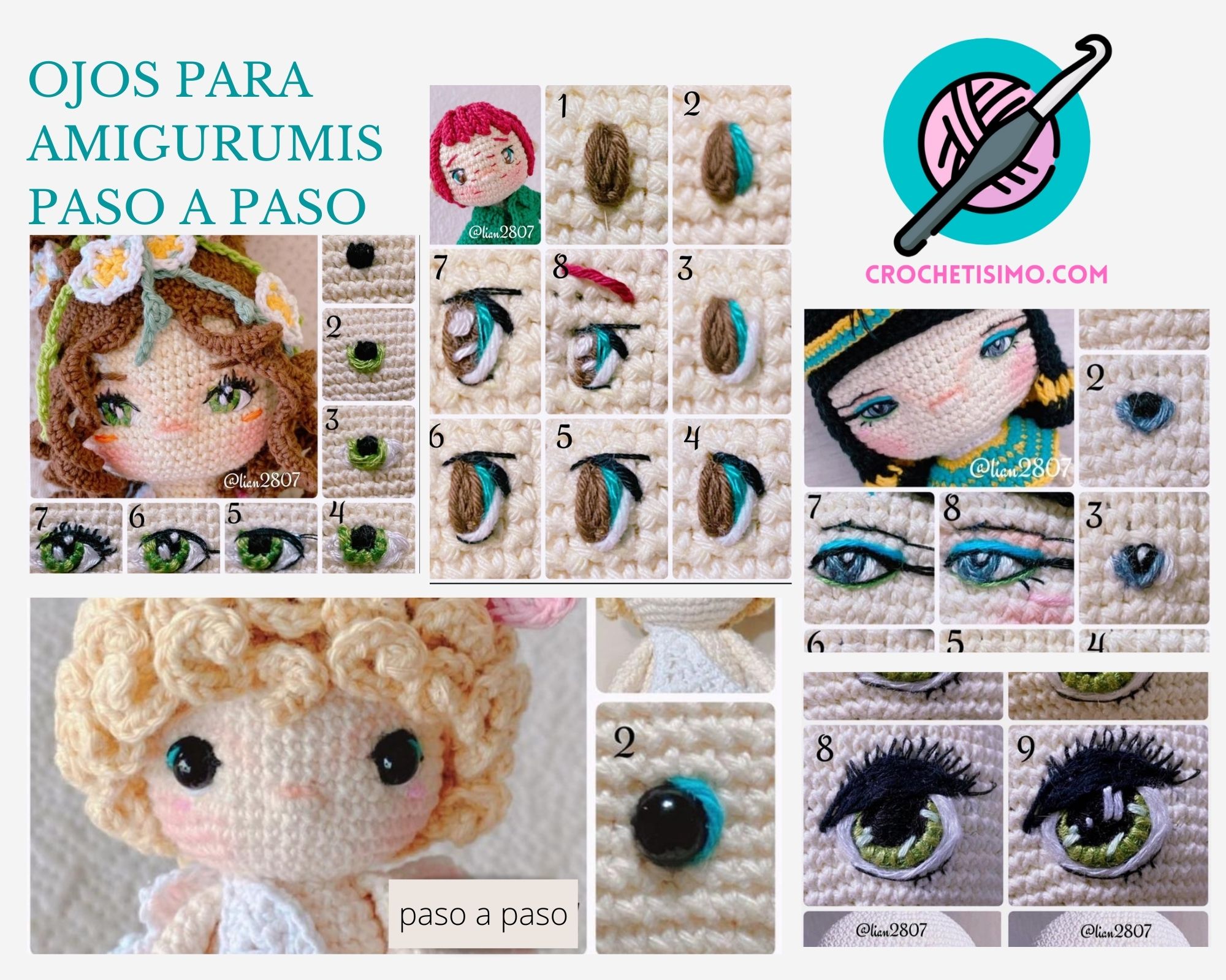 Tipos de ojos para poner en tus amigurumis. - Amigudolls