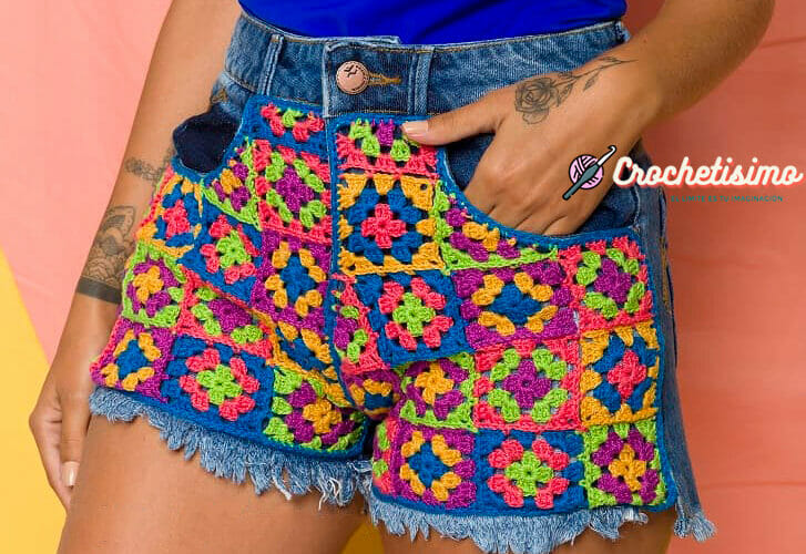 PATRON GRATIS Pantalones Cortos de Mezclilla reciclados con