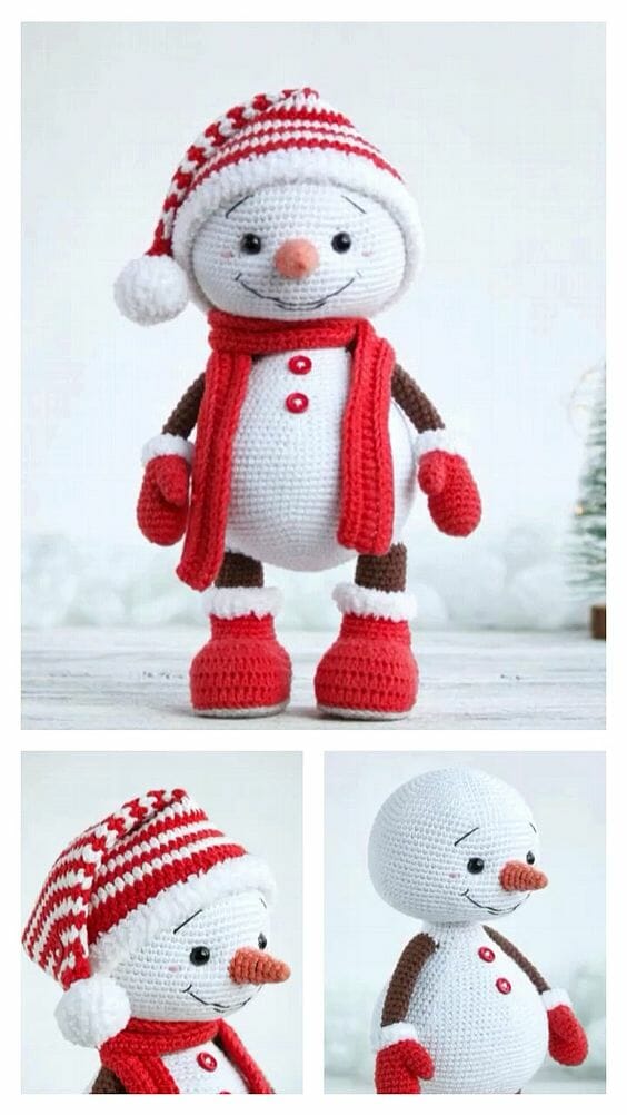 GRATIS Muñeco de Nieve Juguete de Navidad Amigurumi -