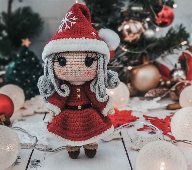 PATRÓN Muñeca de Navidad Juguete Amigurumi Crochetisimo