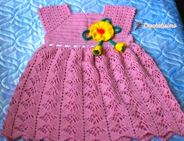 PATRÓN GRATIS Lindo Vestido en Crochet para Bebes Recién nacidos de 0-3  meses - Crochetisimo