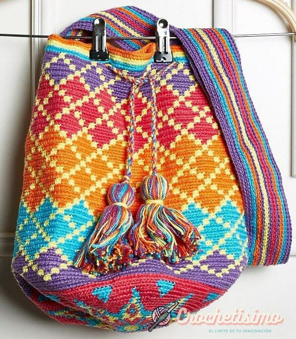 sello horizonte deseable PATRÓN GRATIS Bolsa Wayuu en Crochet - Crochetisimo
