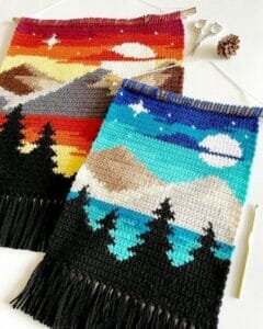 PATRÓN GRATIS Hermoso Tapiz en la Técnica Intarsia Crochet