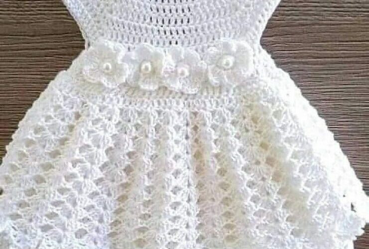 PATRÓN GRATIS Vestido para Niña de 0-6 meses en Crochet - Crochetisimo