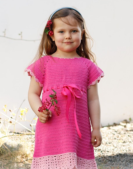 PATRÓN GRATIS Vestido Primavera para Niña a Crochet -