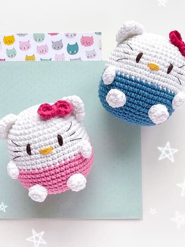 PATRÓN GRATIS Llavero Hello Kitty Juguete Amigurumi paso a paso