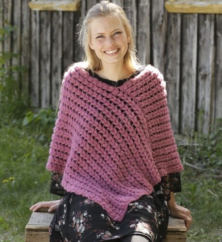 PATRÓN GRATIS Poncho Jardín de Punto Puff a Crochet - Crochetisimo