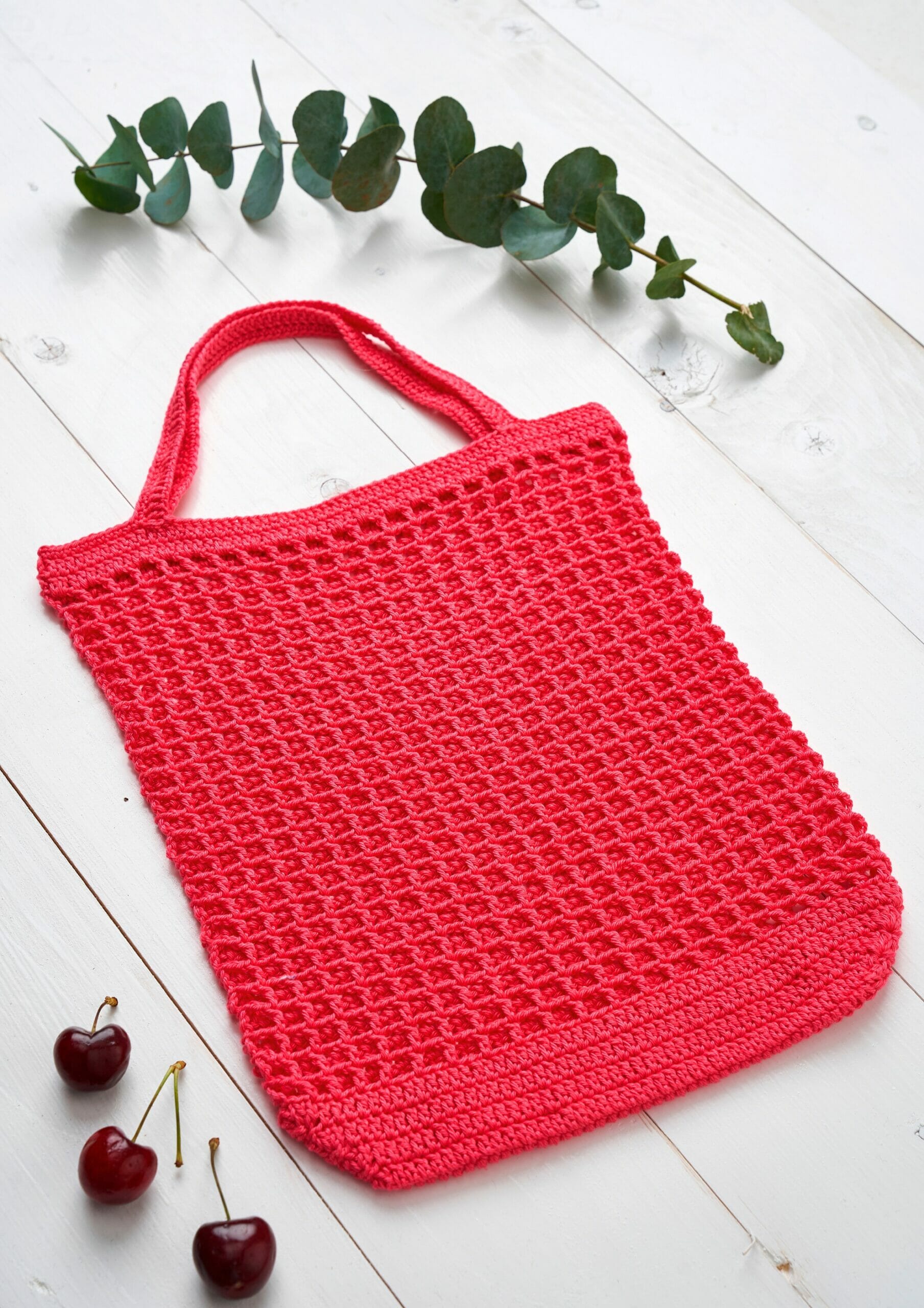 Bolso crochet para compra con asas cuadradas