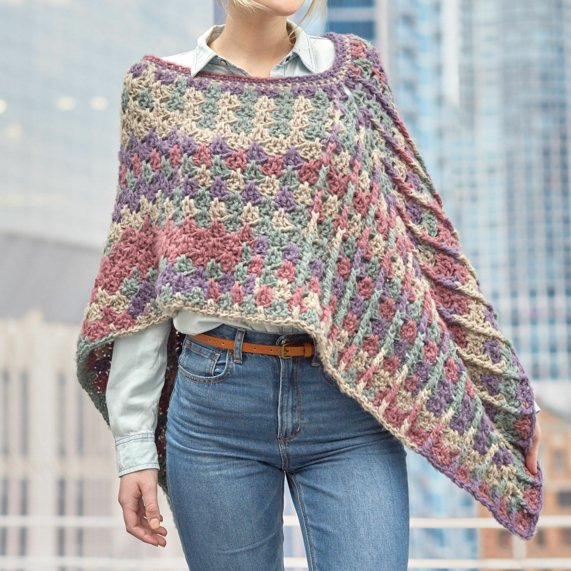 PATRÓN GRATIS Poncho Montaña a Crochet -