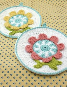 PATRÓN GRATIS Decorativos Posa-vasos Flores Silvestres a Crochet