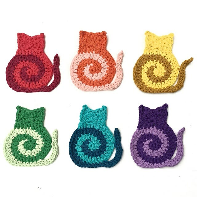 luto Deducir barba PATRÓN GRATIS Posa-vasos Remolino de Gato en Crochet - Crochetisimo