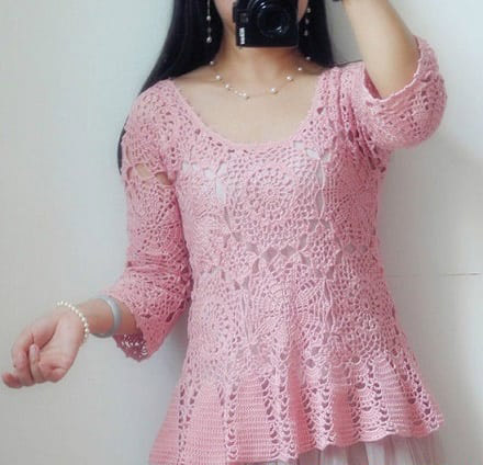 Blusa Calada Blusa A Crochet Punto PiÃ±a Milagros Ena Blusas