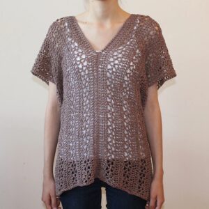 PATRÓN GRATIS Túnica con Cuello en V a Crochet