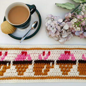 PATRÓN GRATIS Camino de Mesa con Helados a Crochet