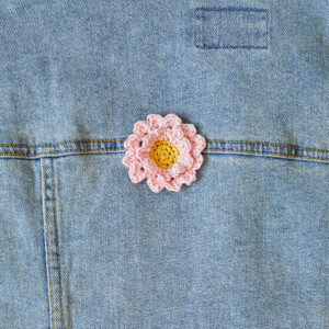 PATRÓN GRATIS Aplicación Flor de Cerezo en Crochet