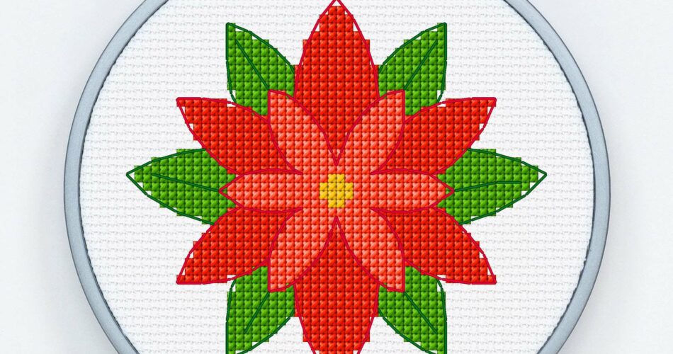 PATRÓN GRATIS Flor Navideña en Bordado - Crochetisimo PATRÓN GRATIS Flor Navideña en Bordado - Crochetisimo