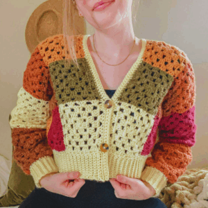PATRÓN GRATIS Cárdigan Granny Squares Basic en Crochet