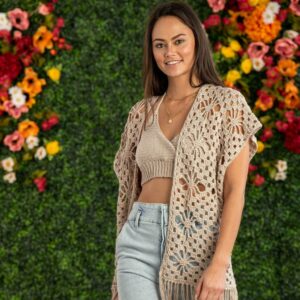 Cárdigan Punto Red en Crochet PATRÓN GRATIS PDF