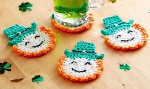 PATRÓN GRATIS Posavasos Suerte Irlandés a Crochet