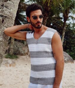 Camiseta de Rayas sin Mangas a Crochet PATRÓN GRATIS