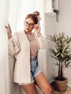 Cárdigan Puntos de Nieve en Crochet PATRÓN GRATIS