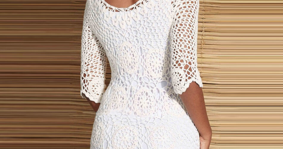 Vestido Cubierta de Nieve en Crochet PATRÓN GRATIS Vestido Cubierta de Nieve en Crochet PATRÓN GRATIS
