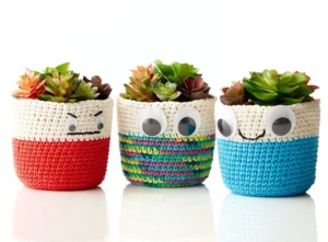 Cobertor Porta-macetas en Crochet Patrón Gratis