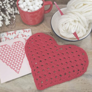 Paño en Forma de Corazón a Crochet PATRÓN GRATIS