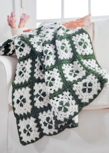 Manta Cuadro de la Abuela Trébol de 4 Hojas en Crochet  Patrón Gratis