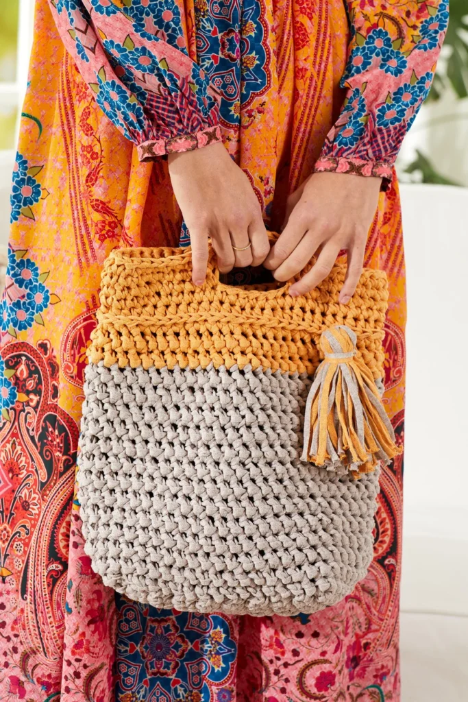 Bolsa de Trapillo en Crochet para Principiantes Patrón Gratis - Crochetisimo