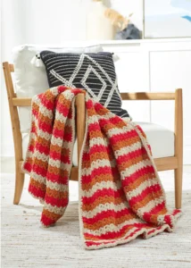 Manta Rayas de Otoño Patrón en Crochet Gratis