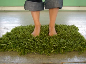 Alfombra Efecto Hierba en Crochet Patron Gratis