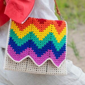 Bolso Zigzag Bohemio Patrón en Crochet Gratis