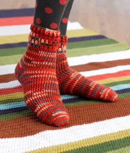 Calcetines Botín de Invierno Patrón en Crochet Gratis