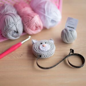 Funda Mide con Miau Patrón en Crochet Gratis