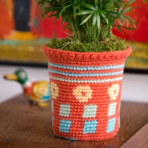Maceta Punto Tapiz Patrón en Crochet Gratis