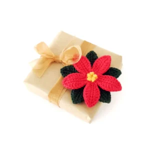 Adorno de flor de pascua Patrón en Crochet Gratis