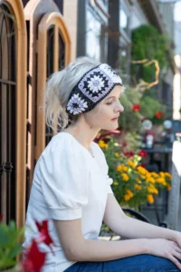 Diadema Cuadros de la Abuela en Crochet Patron Gratis