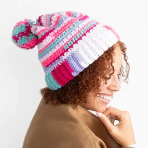 Gorro de Crochet con Rayas Scrappy Patron Gratis