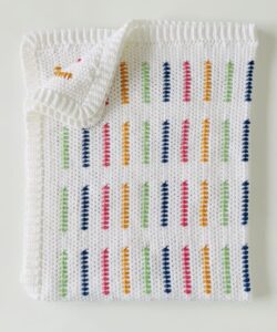 Manta Infantil Set de Crayones Patrón en Crochet Gratis