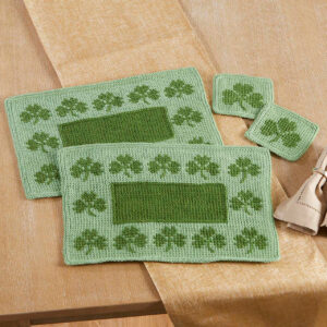 Posavasos y Manteles Individuales Trébol Patrón en Crochet Gratis