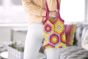 Bolsa Hexágonos en Crochet Patrón Gratis