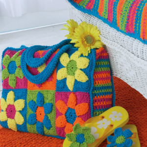 Bolso de Playa Flower en Crochet Patrón Gratis