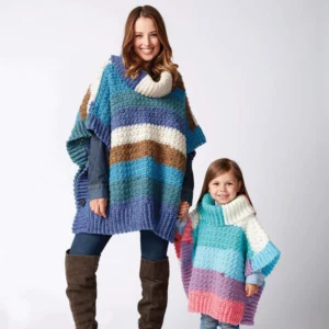 Ponchos en Crochet Reinas de la Nieve Patron Gratis